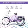 Adult Tricycle Trikes,3-Wheel Bikes,26 Inch Wheels Cruiser Bicycles with Large Shopping Basket for Women and Men - as Pic