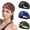 Camo Pattern Sports Stretchy Headbands; Knotted Sweat Absorption Fitness Running Yoga Headbands - Green