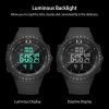 Digital Men Sports Watch Water-Resistant Military Tactical Wrist Watch - Black