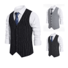 Men's Formal Suit Vest Slim Fit Waistcoat Business Vest For Suit Tuxed - M