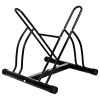 Living Room Bike Stand Cycling Rack Floor Storage Organizer For 2-Bicycle - Black - Bike Stand Cycling Rack