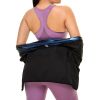 Sauna Suit For Women Sweat Body Shaper Waist Trainer Long Sleeve Zipper Shirt ( Buy A Size Up ) - L+XL